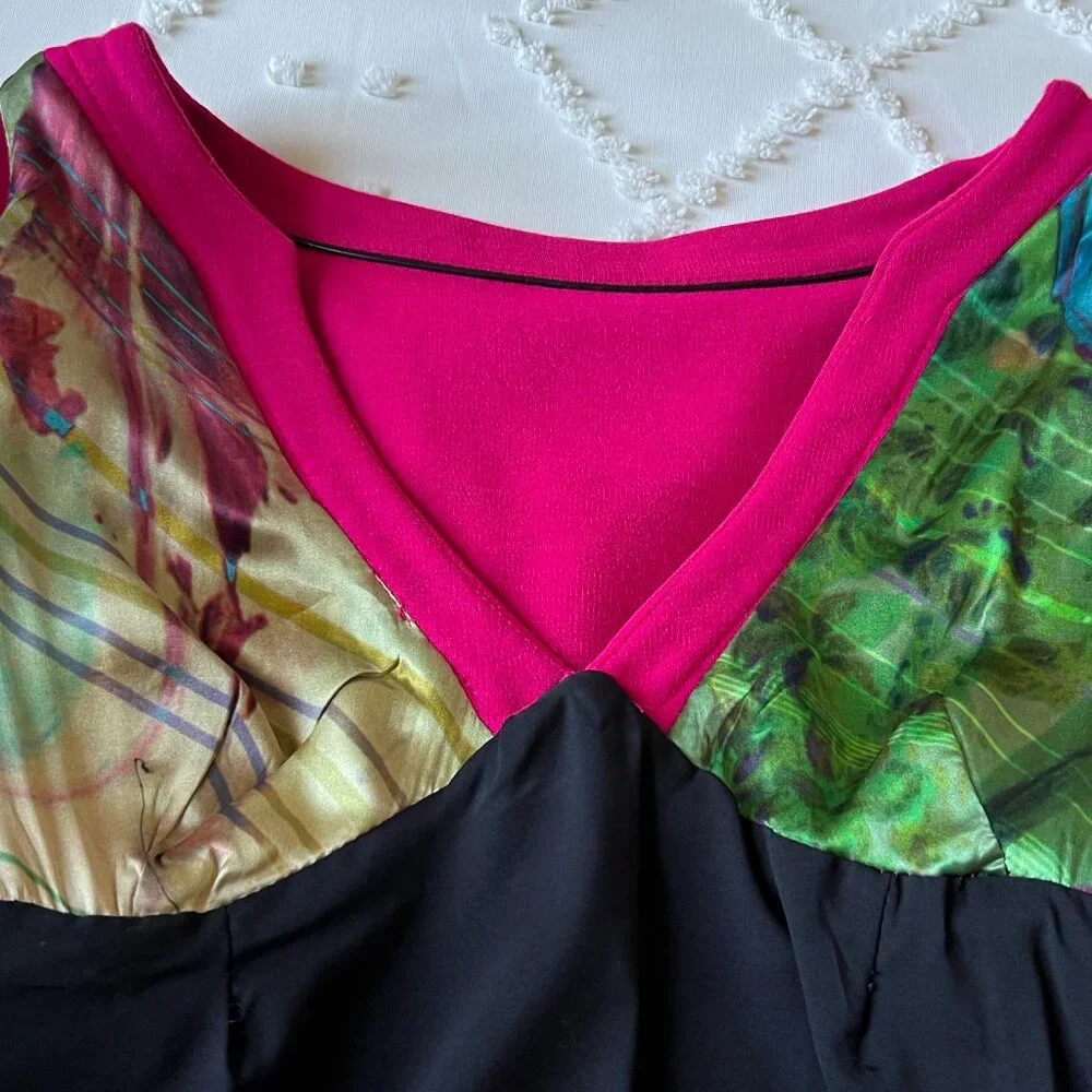 Alberto Makali Fuchsia Cap Sleeve Dress SIZE 8 - Picture 12 of 13